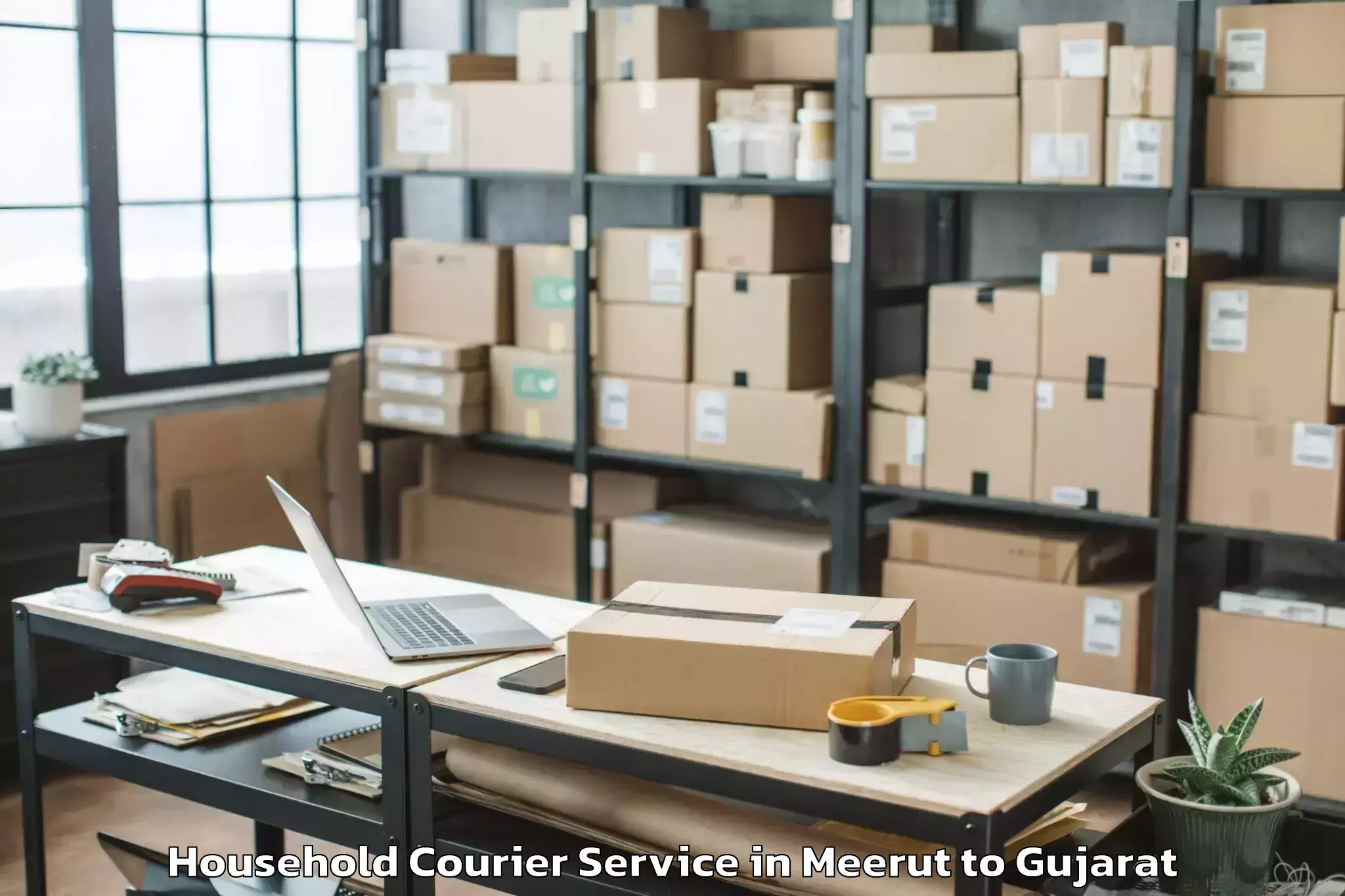 Book Your Meerut to Kadi Sarva Vishwavidyalaya Gan Household Courier Today